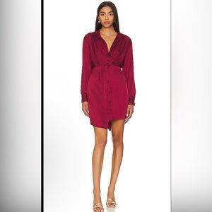 Steve Madden Twist Front Wine Colored Shirt Dress - M - NWT